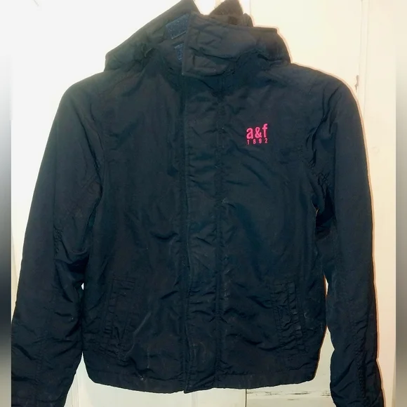 Abercrombie & Fitch Weather Warrior Winter Coat Size Youth XL  black / red - Picture 2 of 14